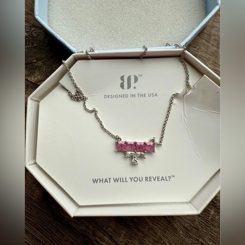 Bomb Party Pink and Silver Pendant Necklace